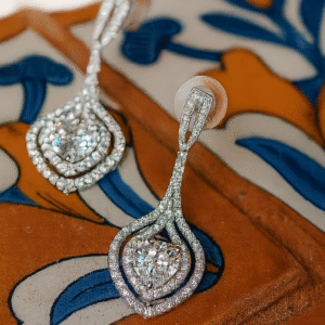 ZIlveren strass oorbellen