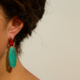 Lange groene oorbel kristal