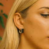 Zilveren vierkante oorbellen