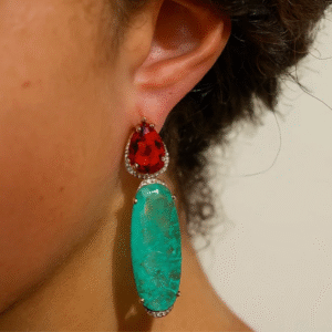 Groene kristal oorbellen