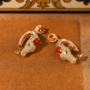 Draak oorbellen kristal