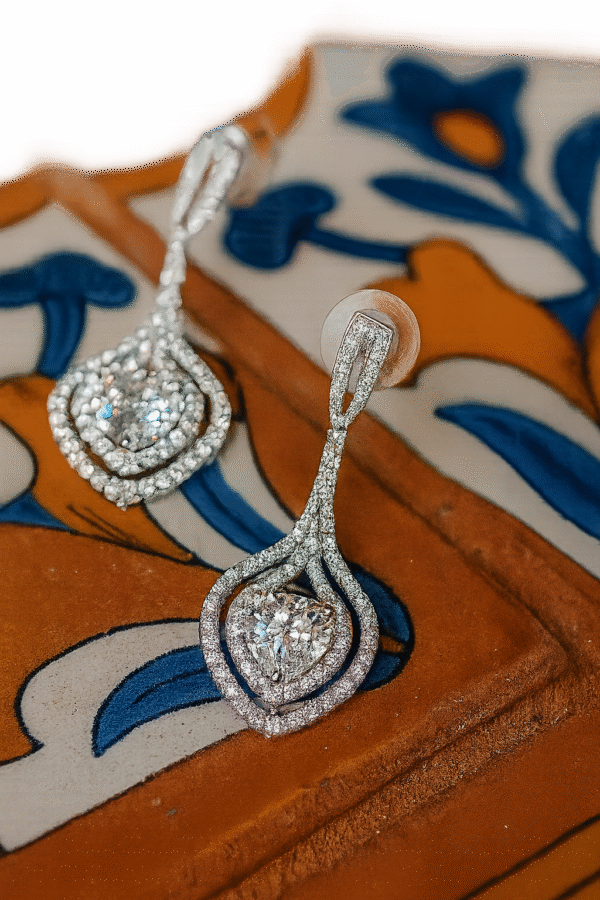 Zilveren oorbellen bruiloft