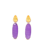 Lange paarse oorbellen, ovaal