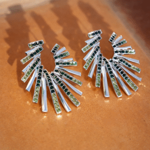 Zilveren waaier oorbellen