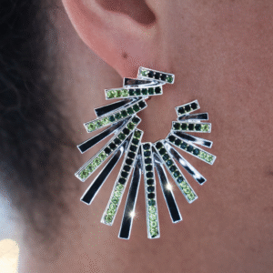 Zilveren waaier oorbellen