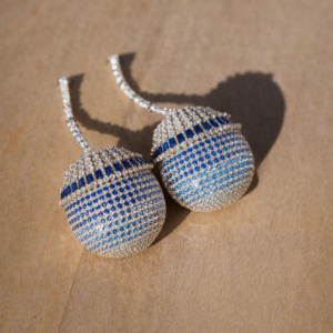 crystal sphere earrings blue