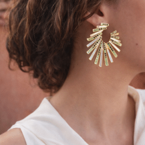 Gouden waaier oorbellen