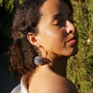 crystal sphere earrings blue