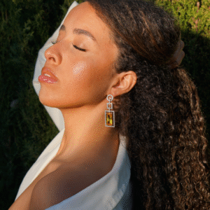 Gouden strass oorbellen