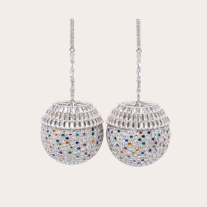 crystal sphere earrings