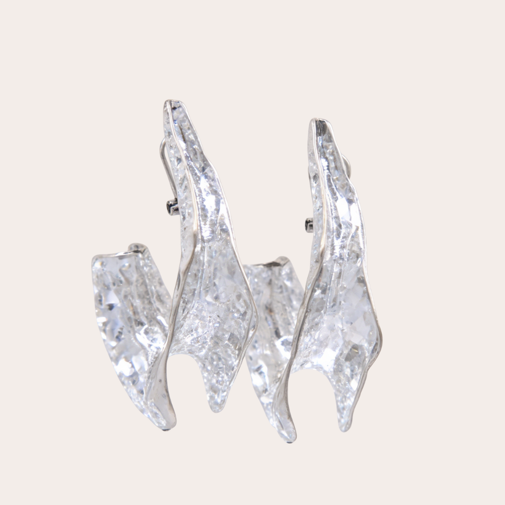 Silver hammered hoops