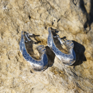 Silver hammered hoops