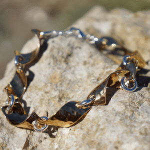 Golden chain necklace twisted