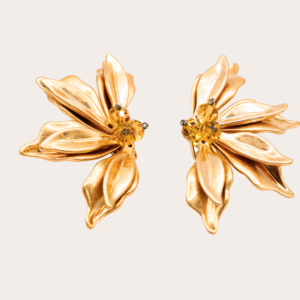 Gouden bloem oorbellen