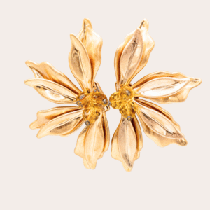 Gouden oversize bloemen oorbellen