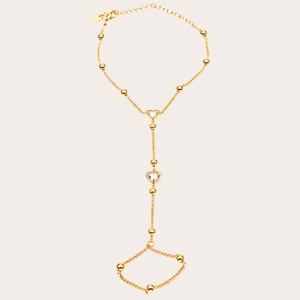 Gouden hand chain hartjes